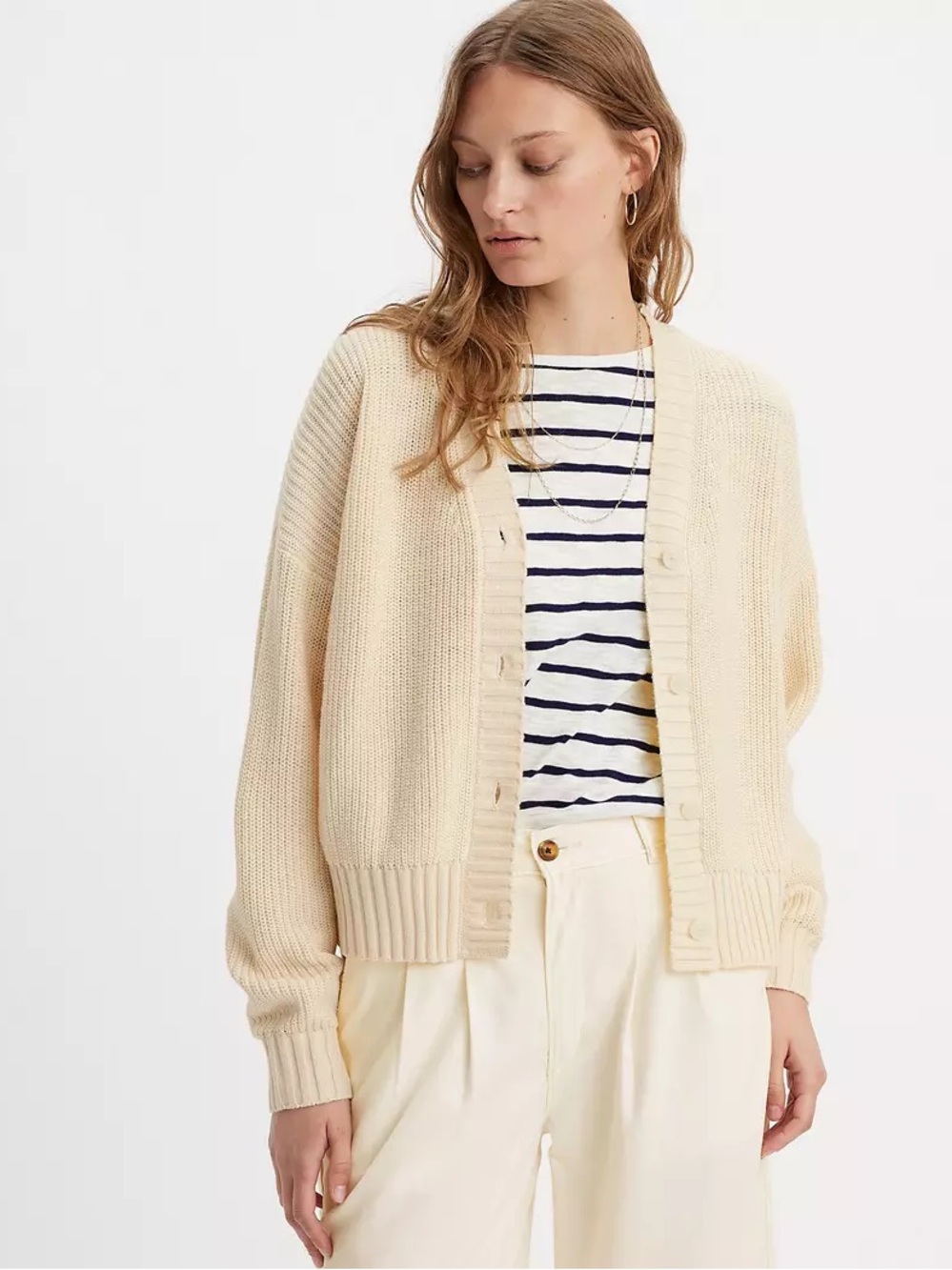 NWT Levi’s Cyrus Cardigan Sweater In Cream Women’s Sweater Size Small